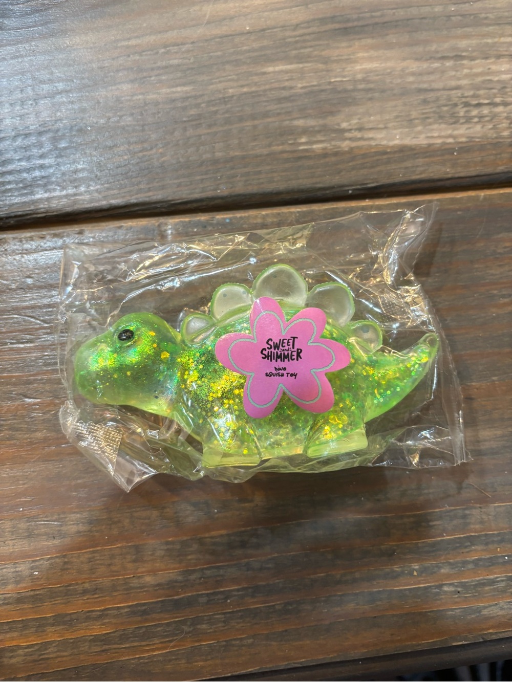 Sweet Shimmer Green Glitter Dino Squish Toy